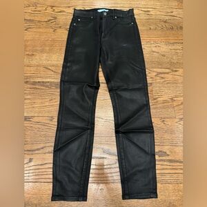 7 For All Mankind Coated High Waist Skinny Jeans Black Size 27 Faux Leather